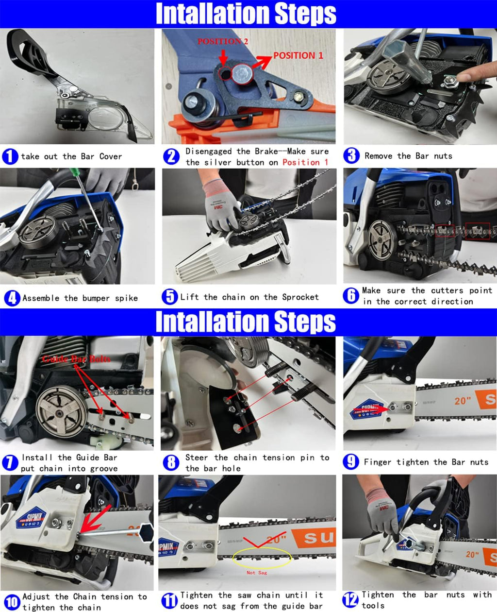 20 Inch Gas Chainsaw 62cc Gasoline Powered Chain Saw 2-Stroke Handheld Cordless Petrol Chainsaws for Cutting Wood
