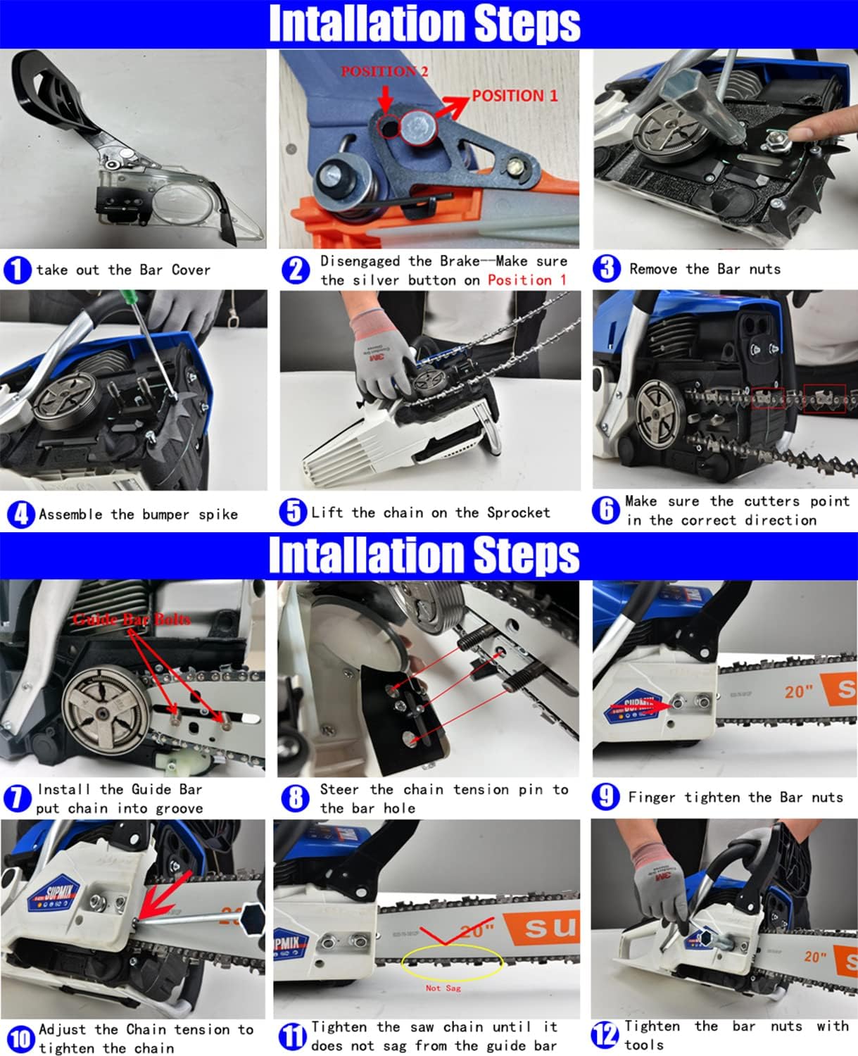 20 Inch Gas Chainsaw 62cc Gasoline Powered Chain Saw 2-Stroke Handheld Cordless Petrol Chainsaws for Cutting Wood