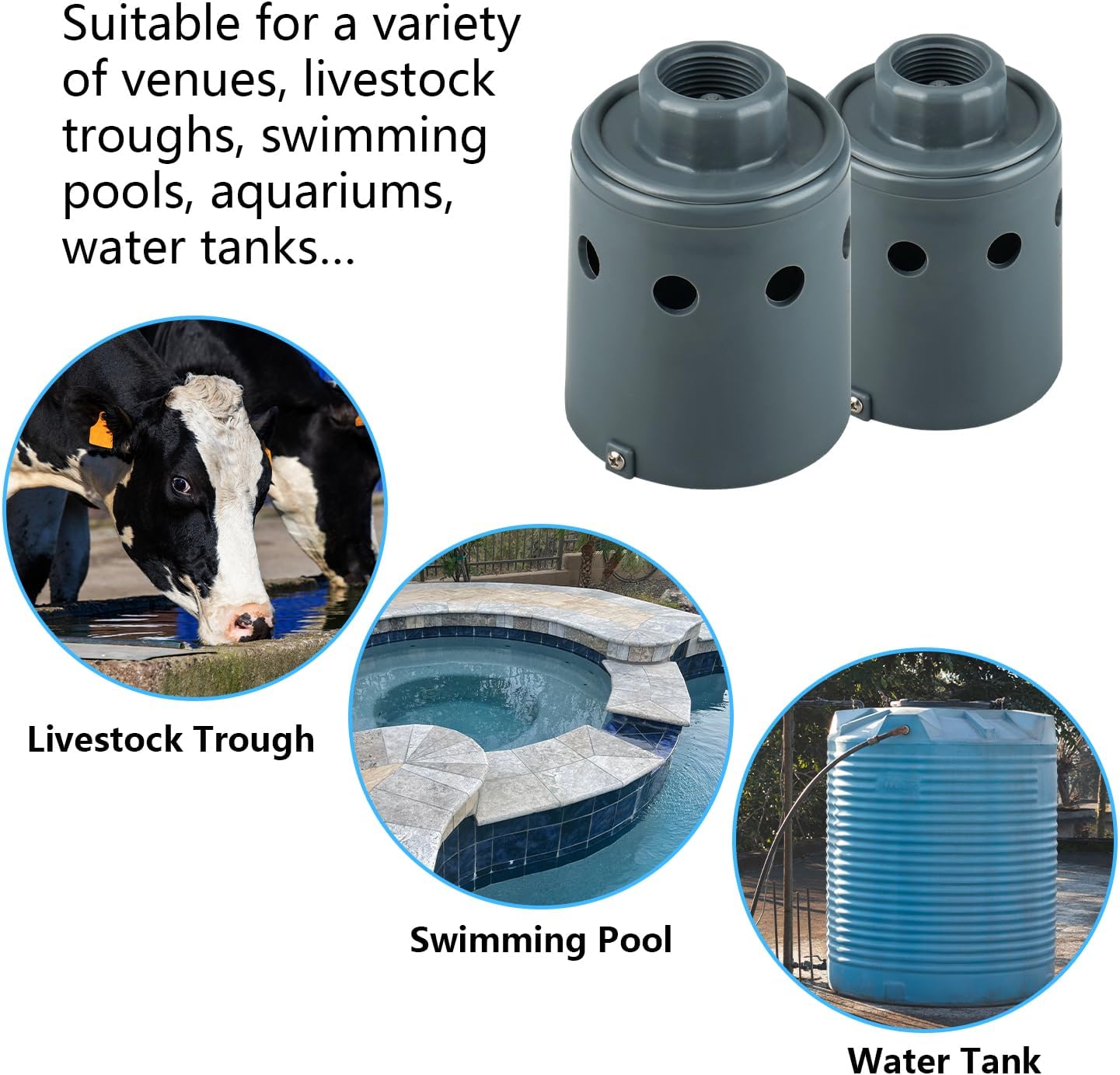 1-Inch Stock Tank Float Valve, Automatic Water Level Control | Replace OME 718H Water Trough Float Valve, Cattle