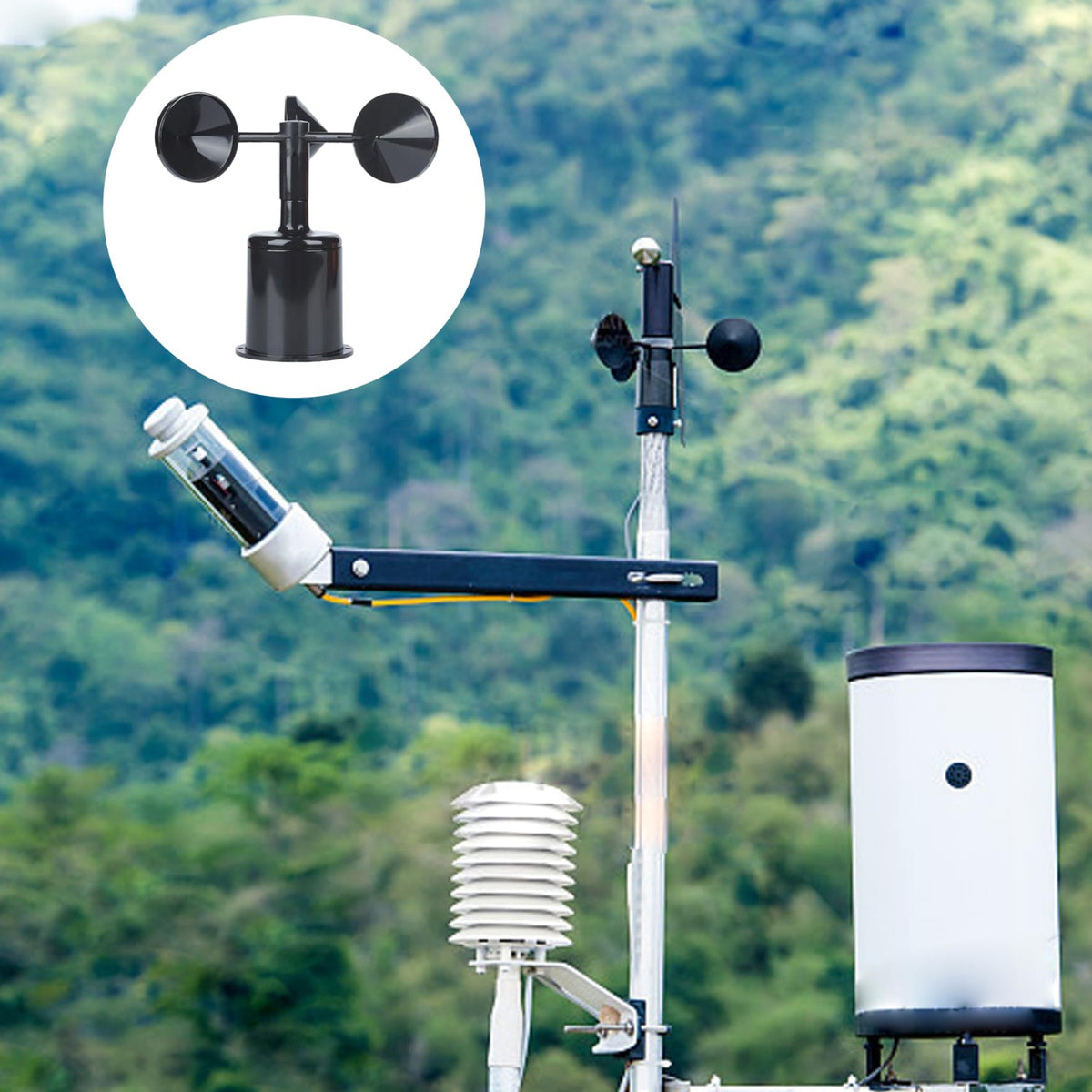 1PC Anemometer Shells, Weather-Resistant Plastic Wind Speed Meter Shells, Easy to Install Wind Speed Measuring Device Shells, Wind Meter Accessories.