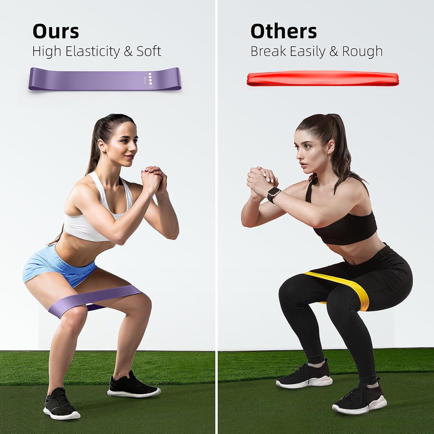 Resistance Bands for Working Out, 5-Pack Elastic Loop Exercise Bands for Strength Training Stretching, Home Gym