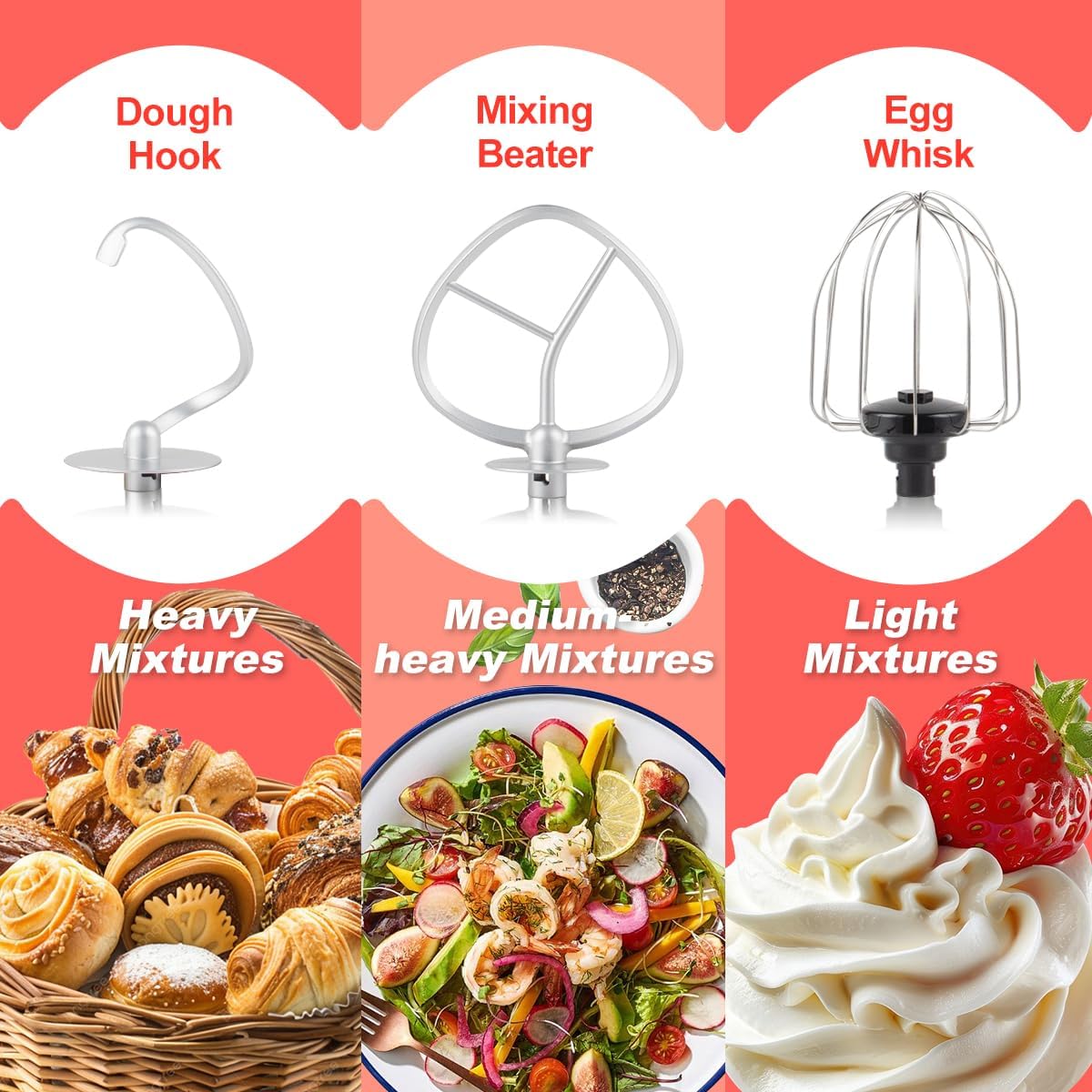 Stand Mixer with Digital Switch Control, 5-Quart, 650W, Grey | Adjustable Timer 15mins & 8 Speeds, kitchen Electric