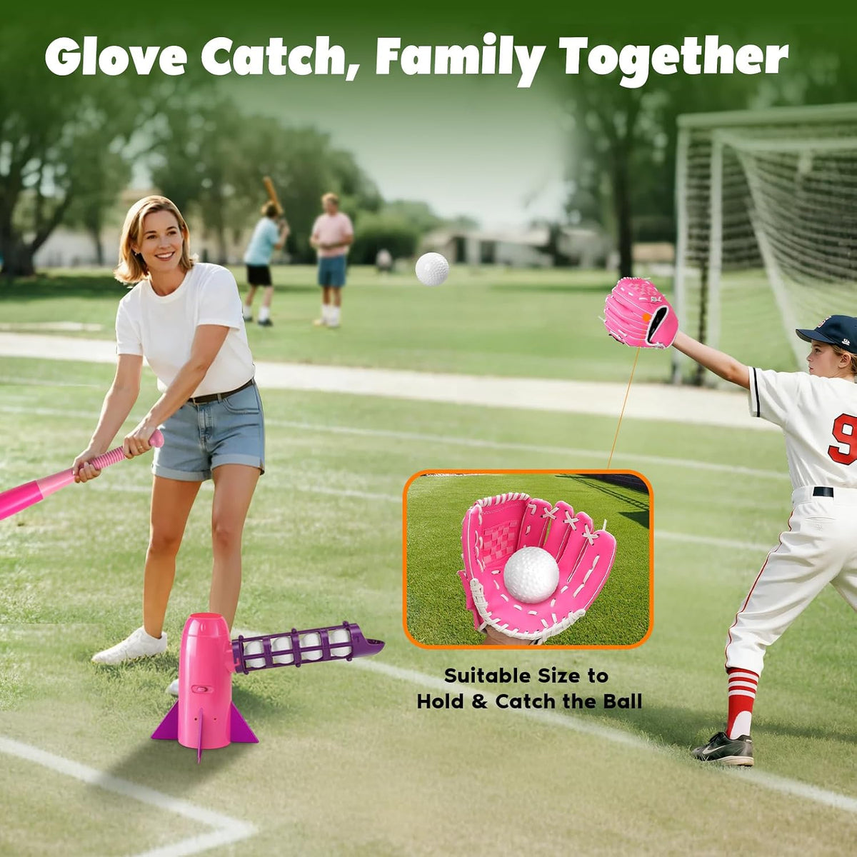 Kids Baseball Pitching Machine, Auto Pop-Up Trainer for Hitting Practice