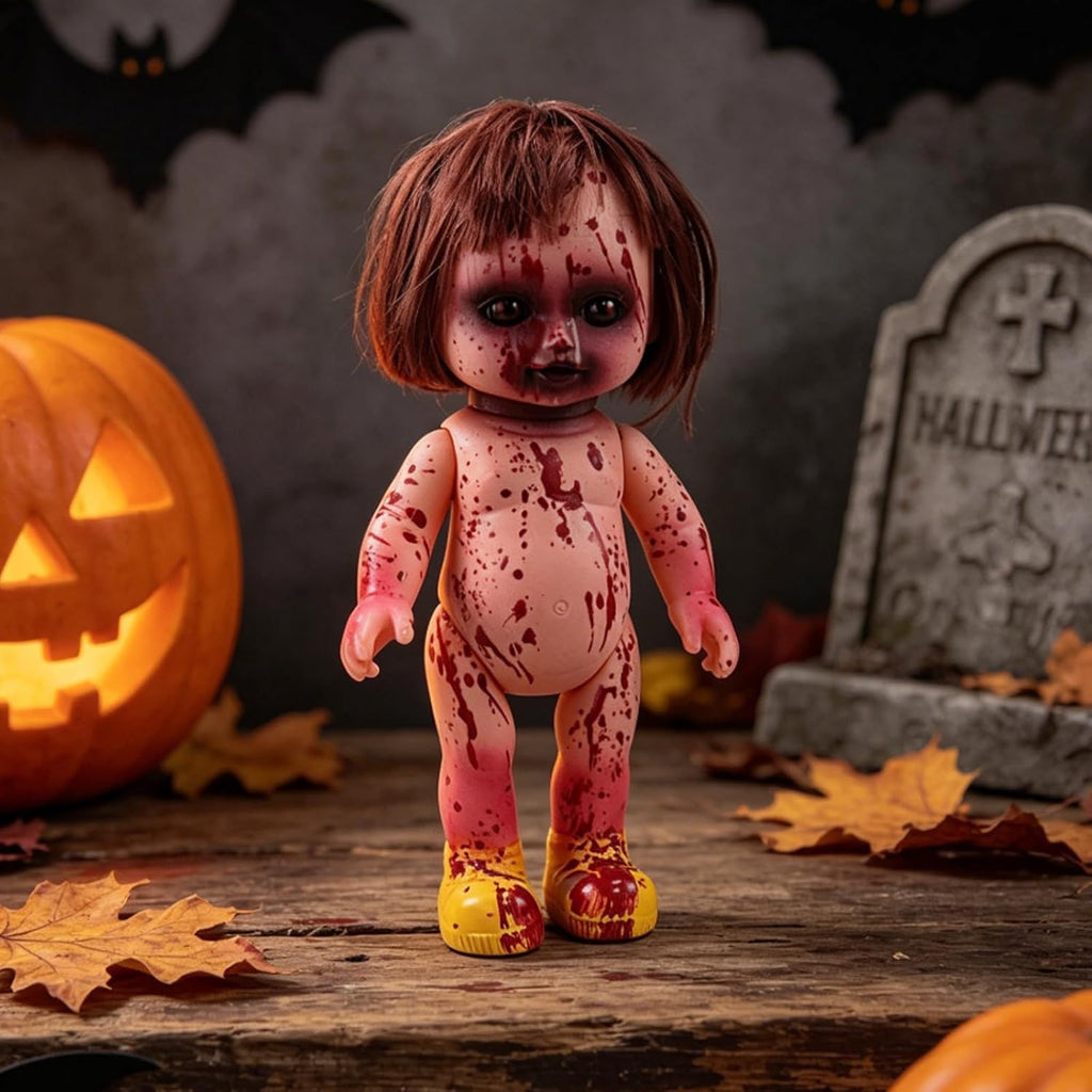 Halloween Creepy Doll Scary Zombie Haunted Doll Decoration PVC Ghost Statue Props for Indoor Outdoor Haunted House
