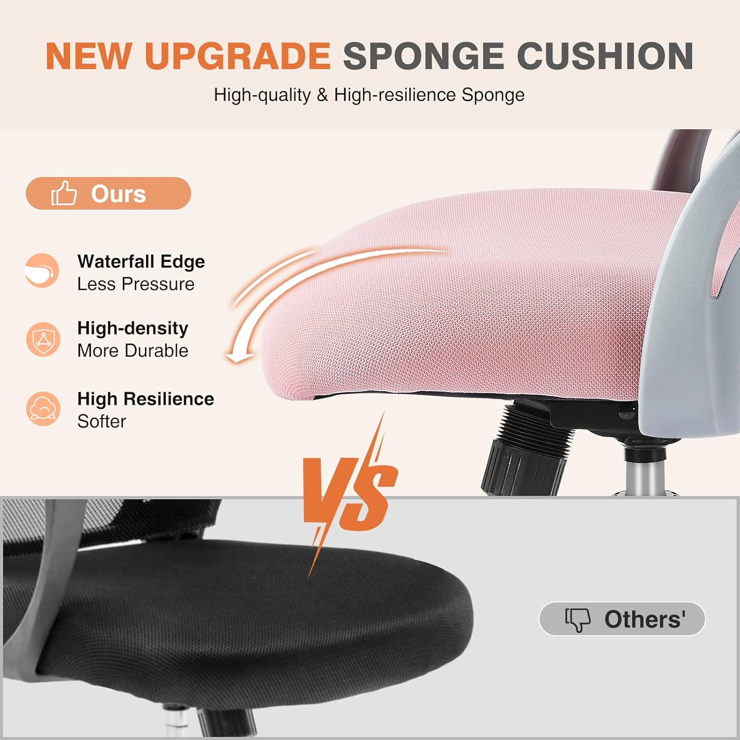 Home Office Computer Desk Chair, Ergonomic Mid-Back Mesh Rolling Work Swivel Task Chairs with Wheels, Comfortable