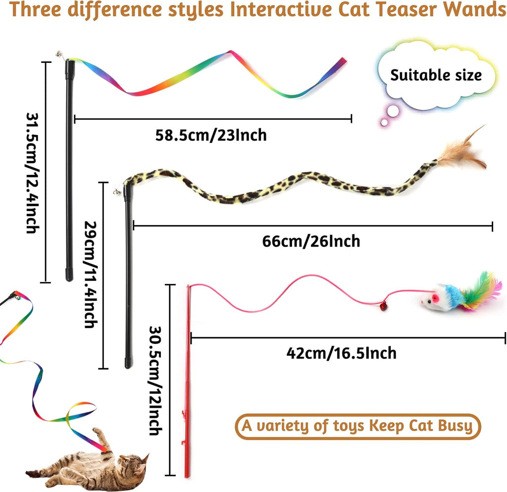 Kitten Toys Cat Toys Assortments, 26 Packs Cat Toys Variety Pack for Kitty, Cat Wand Toy, Cat Feather Toys, Cat Balls