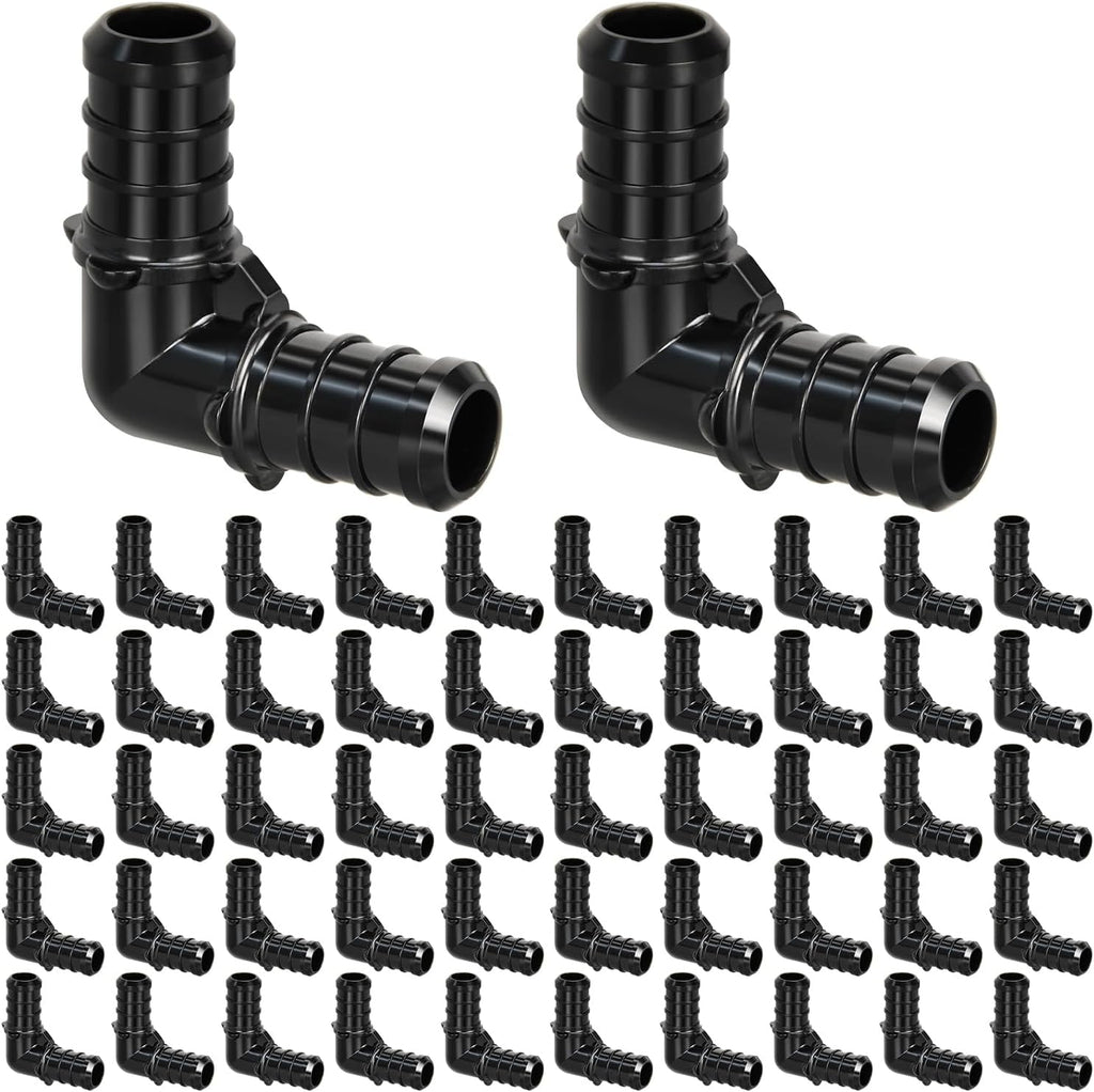 50pcs 1/2" Poly PPSU Barb Crimp PEX Elbow Fittings, No Lead