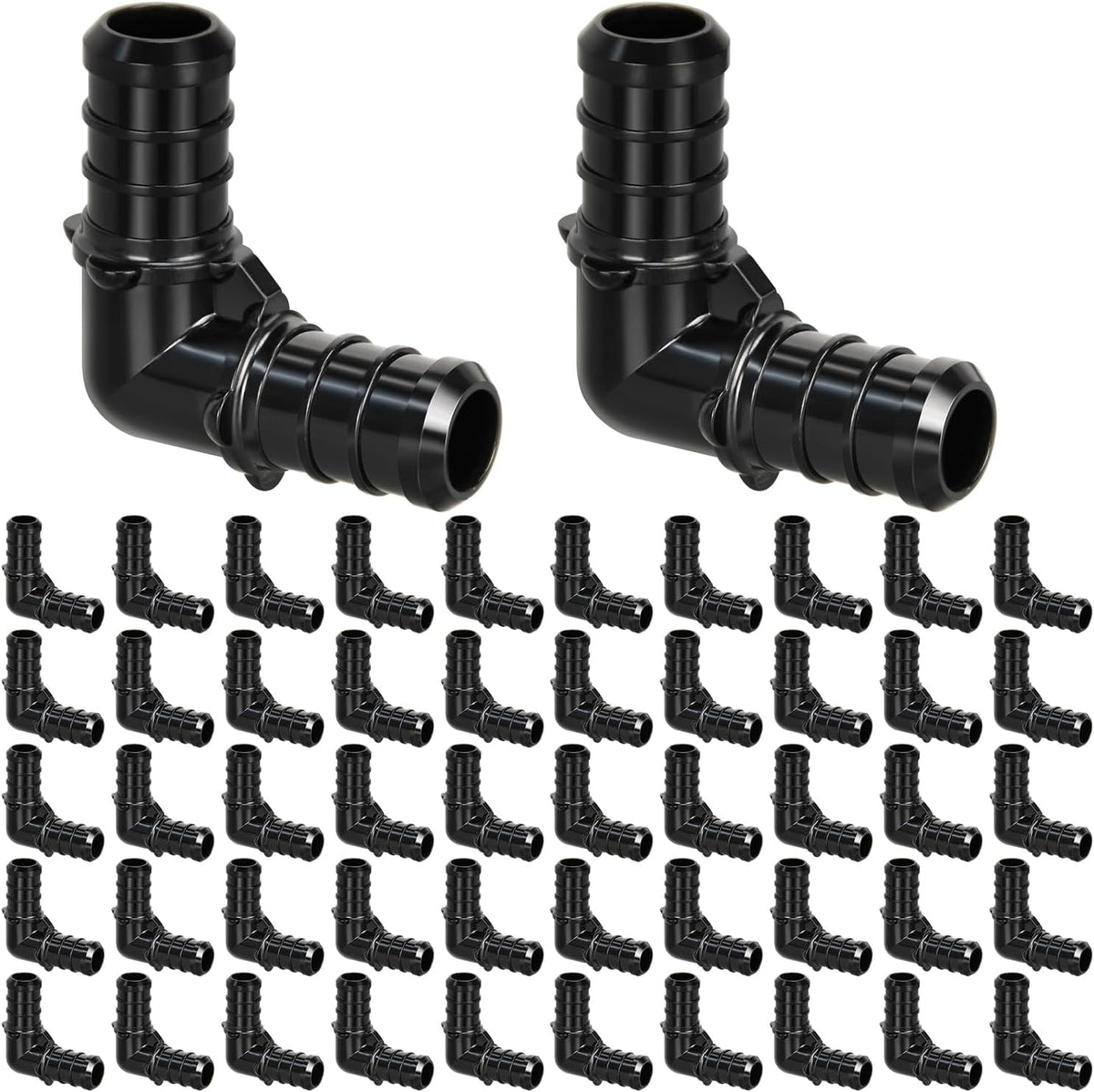 50pcs 1/2" Poly PPSU Barb Crimp PEX Elbow Fittings, No Lead