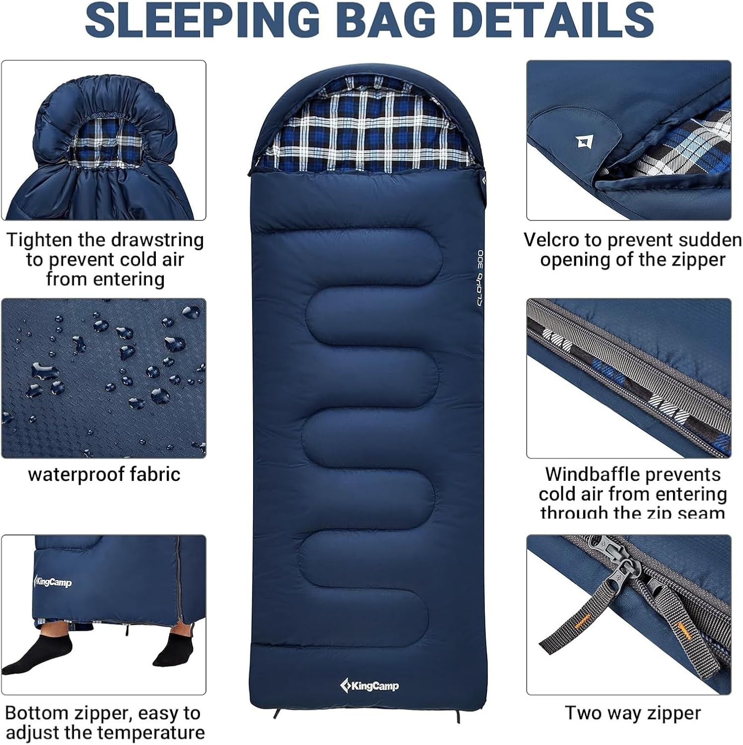 45°F Kids Sleeping Bag, 100% Flannel Sleeping Bag for Child | Lightweight Waterproof & Compact Sleeping Bags Cold