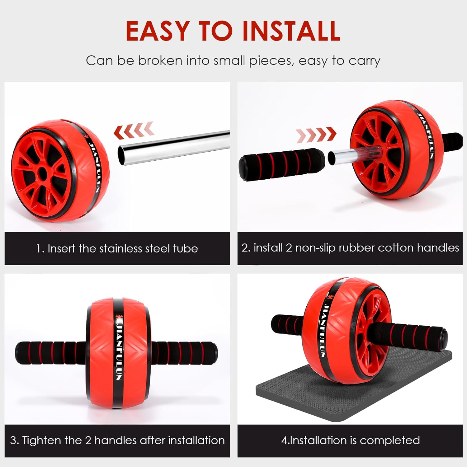 Ab Roller Wheel, Ab Workout Equipment for Abdominal & Core Strength Training, Home Gym Fitness Exercise Wheels for
