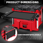 Folding Packout Mount Compatible with Milwaukee Packout Toolbox, Heavy Duty Foldable Work Table for Side Storage of