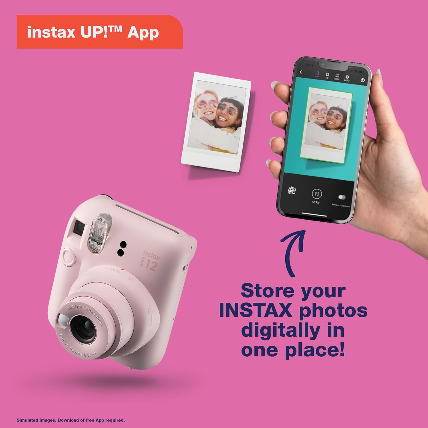 Instax Mini 12 Instant Film Camera, Clay White