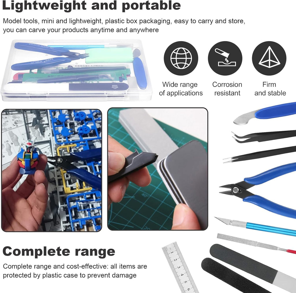 11PCS Model Kit Tools, Gundam Model Tool Kit, Hobby Building Tools Kit for Gundam Basic Model Assembling, Building
