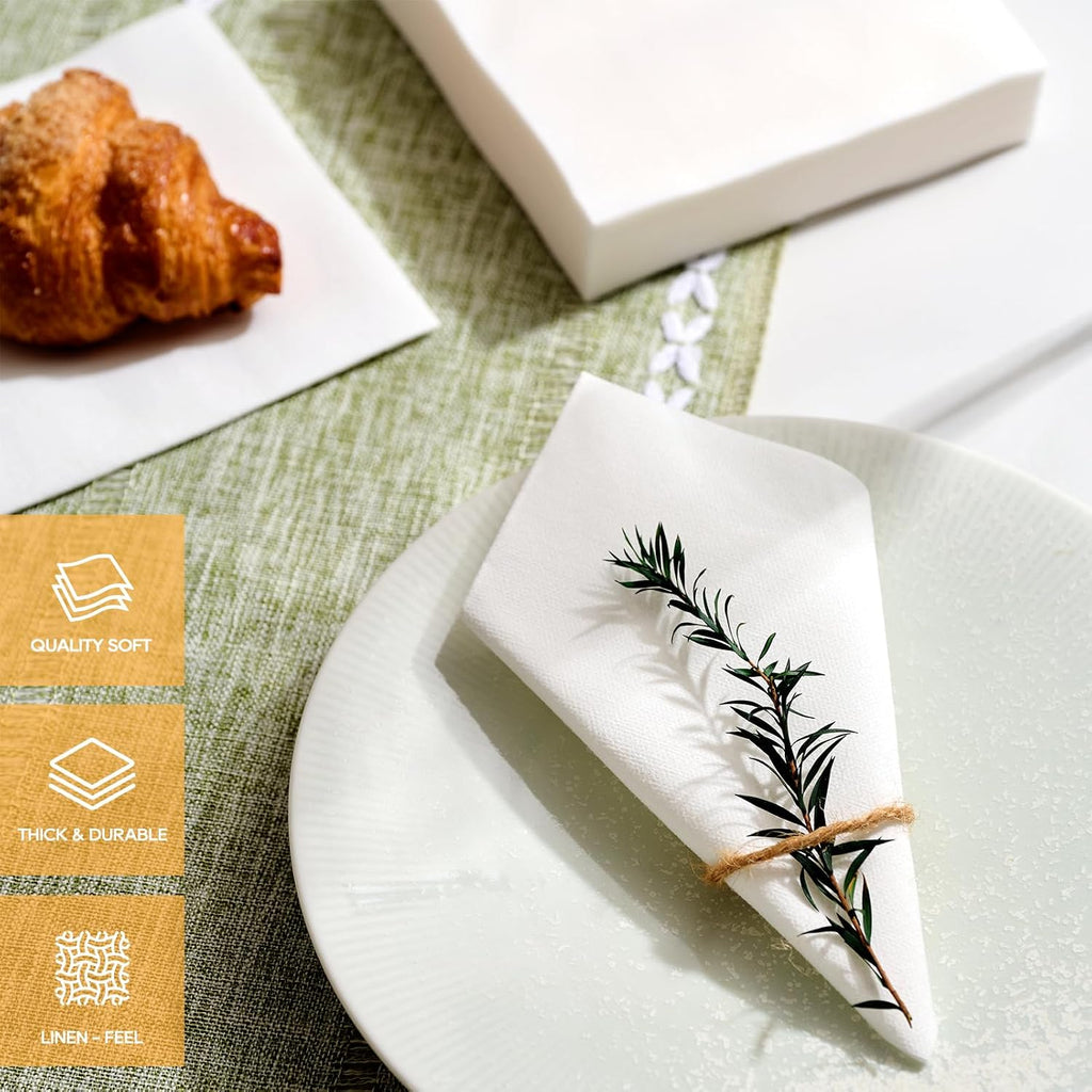 200 Count Linen-Feel Disposable Cocktail Napkins