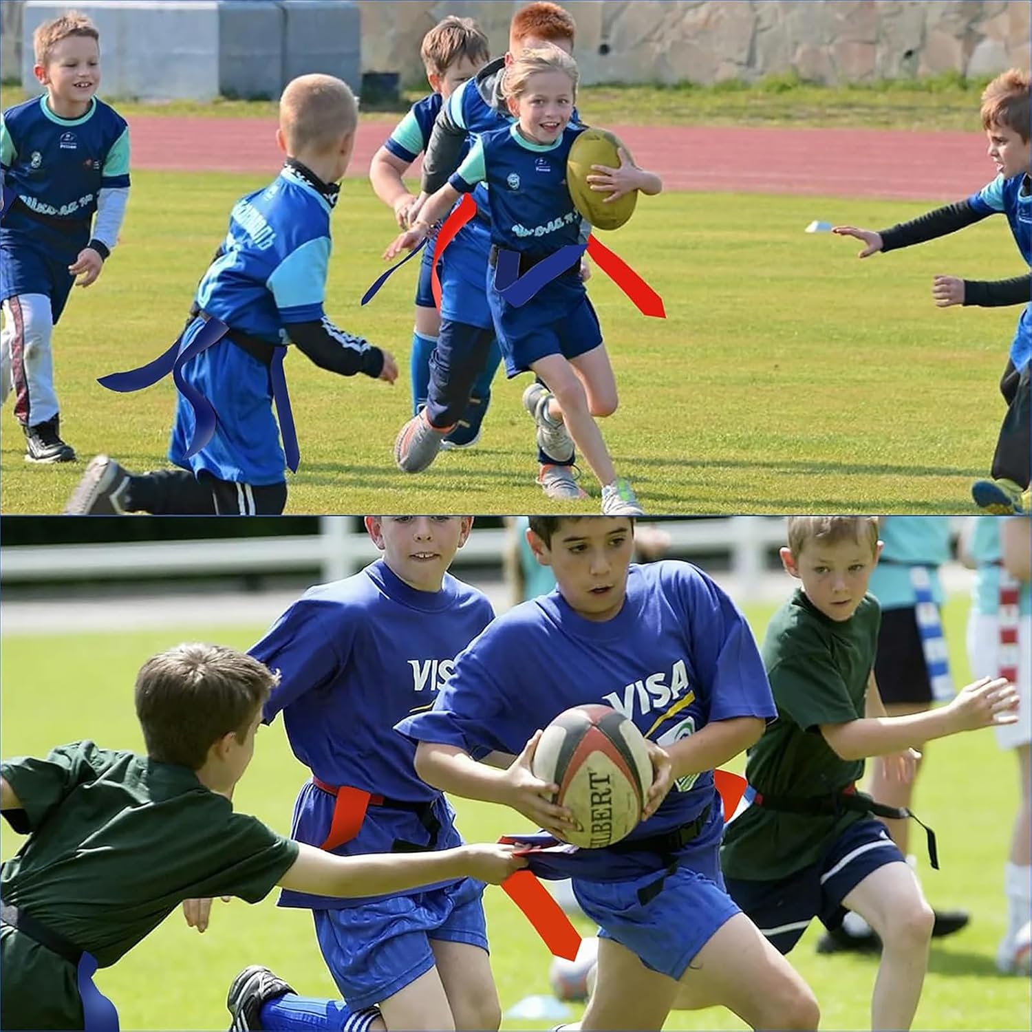 Flag Football Belts for Kids&Adult 6/10/14 Adjustable Flag Football Set 14 Player With 42 Flags For Flag Football