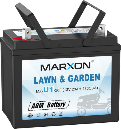 U1 Riding Lawn Mower Batteries Garden Tractors Battery 280CCA | Maintenance Free AGM Battery, Compatible with