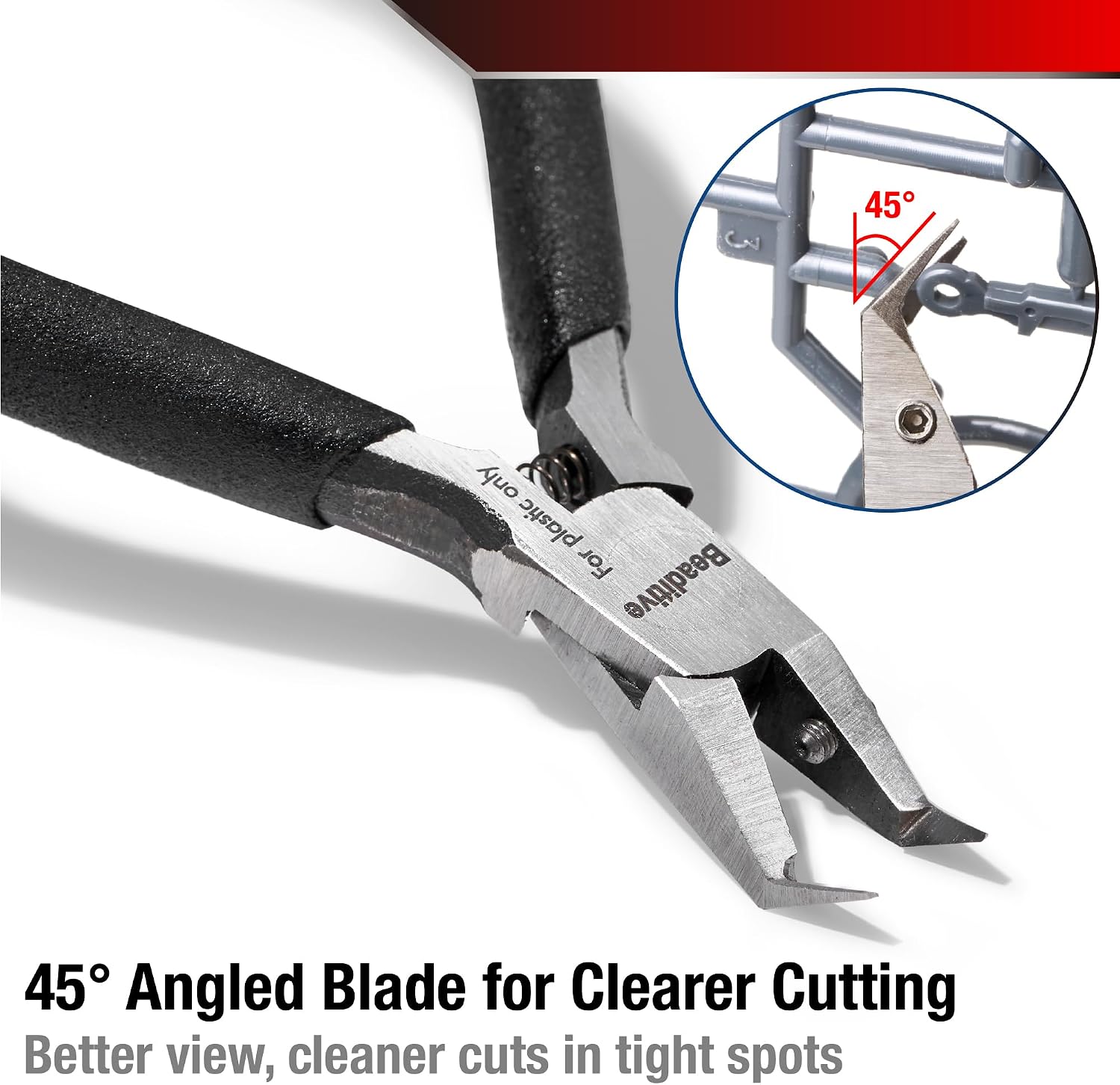Single Blade Nipper for Plastic Model - Plastic Sprue Cutter - Gunpla, Gundam Model, Scale Model Building (Angled)