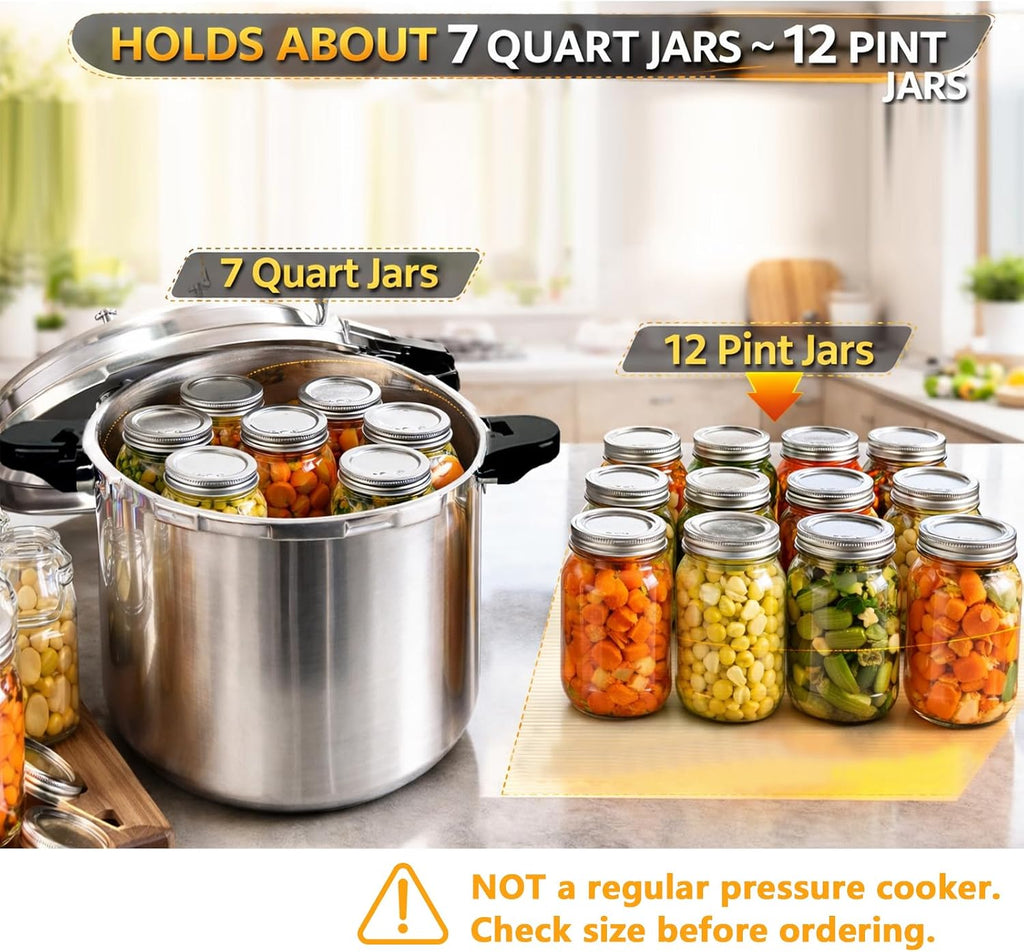24qt pressure canner and canning pressure cooker with gauge,14.5PSI,practical 7pc Canning Supplies Starter