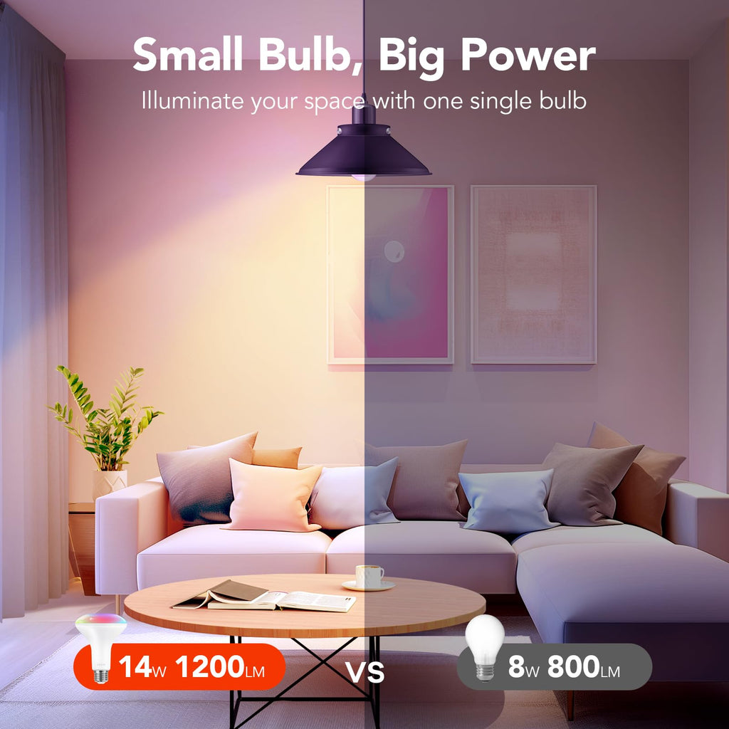 Matter Smart Light Bulbs BR30, Works with Alexa/Apple Home/Google