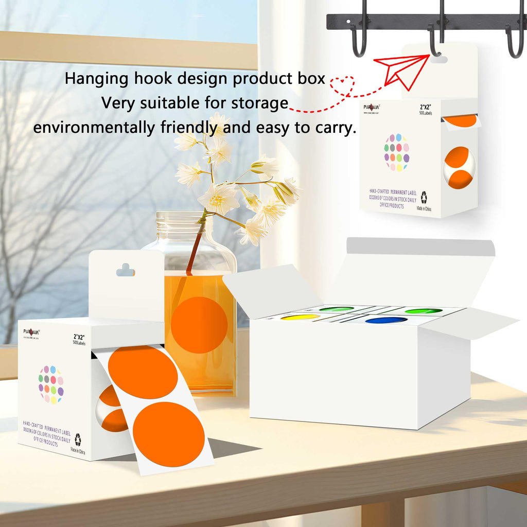 2 inch Round Color-Code Dot Sticker Label, 4 Roll 2000PCS Orange Sticker