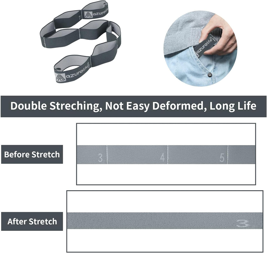 Elastic Yoga Stretching Strap, Multi-Loop Stretch Strap for Physical Therapy, Pilates, Yoga, Dance & Gymnastics