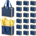 50 Pcs Metallic Paper Small Gift Bags with Handles & Tissue Paper