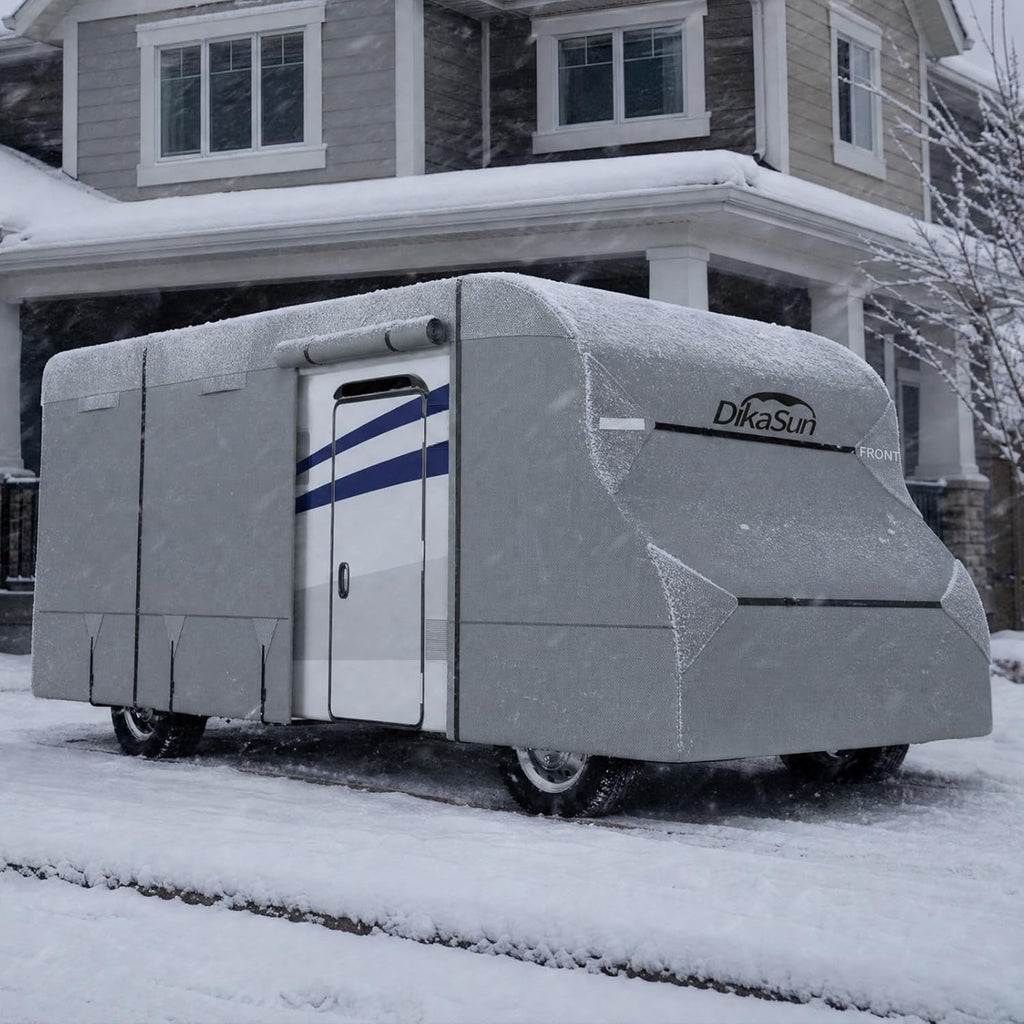 Class C RV Cover 23' ~ 26', 7 Layers Top Motorhome Cover, Heavy Duty Anti-UV Camper Cover Windproof Ripstop Class C