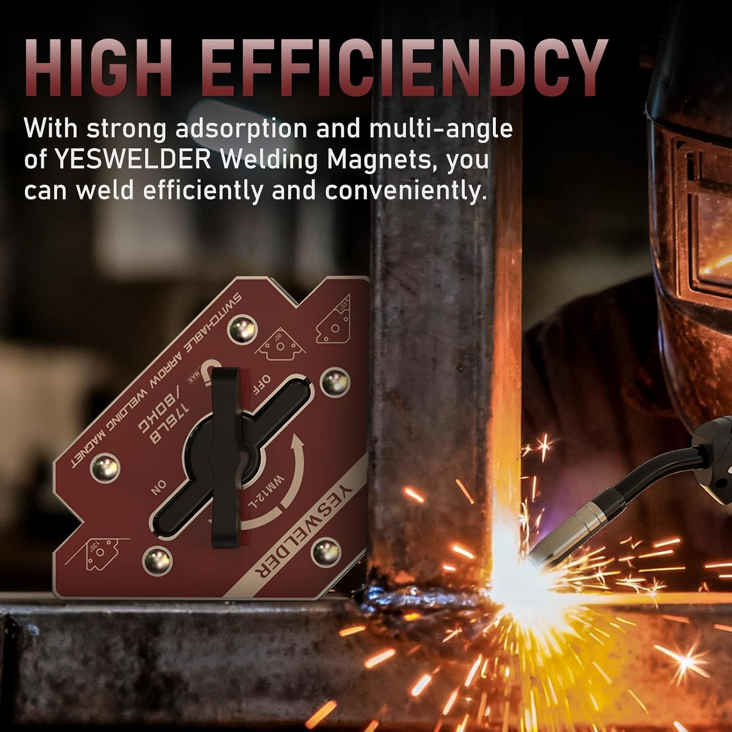 Switchable Welding Magnet, 176 lb On/Off Arrow Magnetic Holder | strong magnetic holding support, workpiece