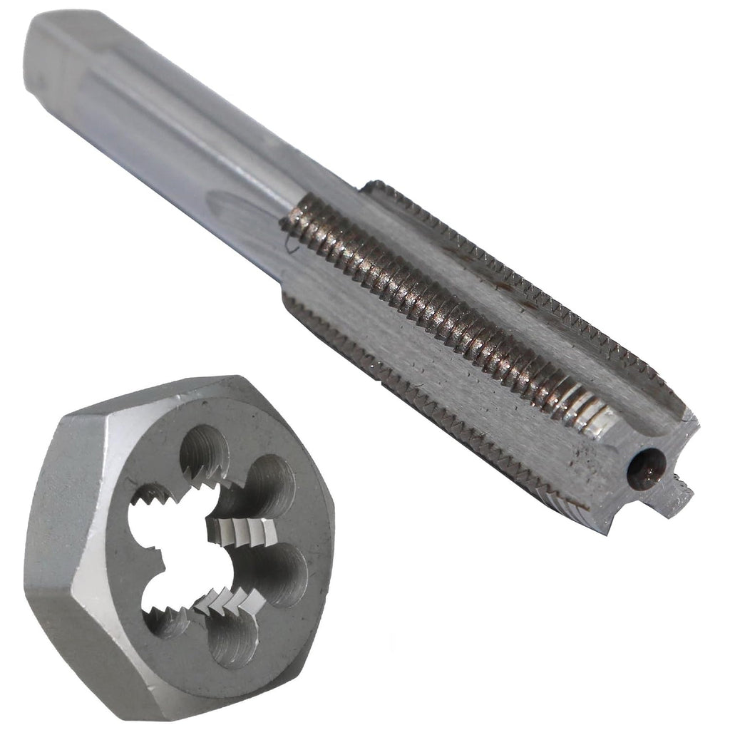 Drill America 9/16"-18 UNF Tap and Die Kit, HSS Plug Tap and Carbon Hex Die, POUT Series