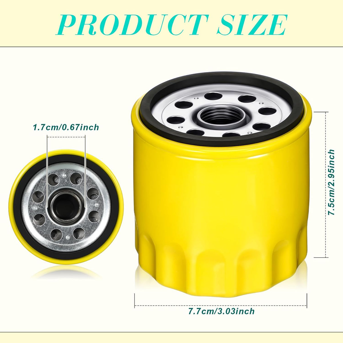 Therwen 4 Pack 52 050 02 Oil Filter Extra Capacity Engine Lawn Mower Oil Filter Compatible with Kohler 52 050 02 5205002-s 52 050 02-s1 Ch11-ch25 Cv11-cv22 M18 M20 Sv715 Sv725 Sv735