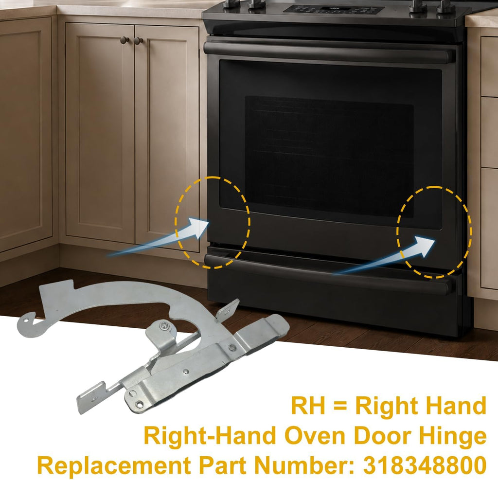 RH Oven Door Hinge for Frigidaire Electrolux Kenmore Replaces 318348800