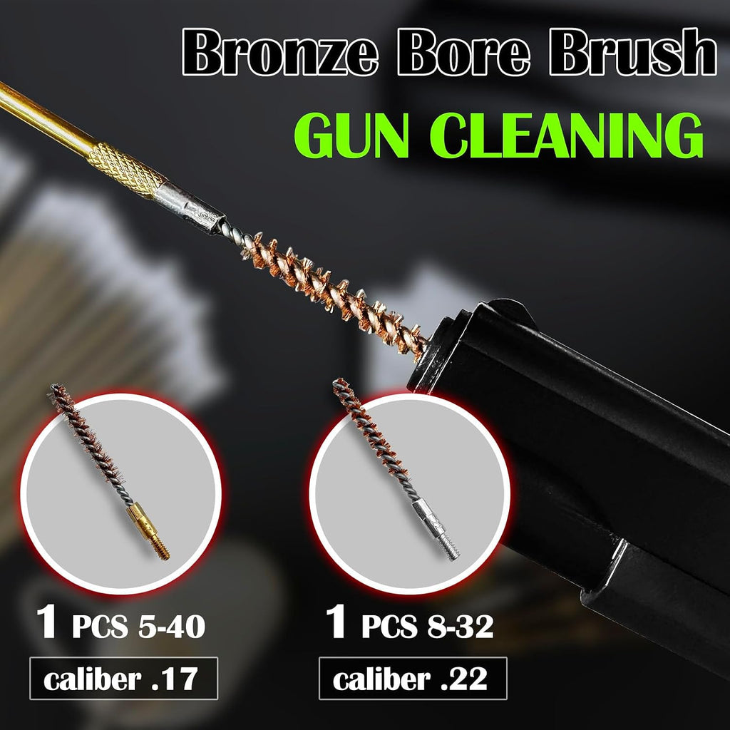 177 22 Caliber Gun Cleaning Kits for .22 Pellets Airsoft Gun Handgun 4.5/5.5mm Rifle Cleaning Rod Bore Brush Patches