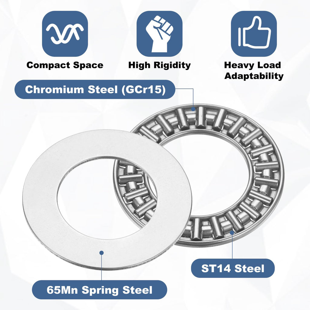uxcell 8 Sets AXK2035 Thrust Needle Roller Bearings with Washers, ID 20mm