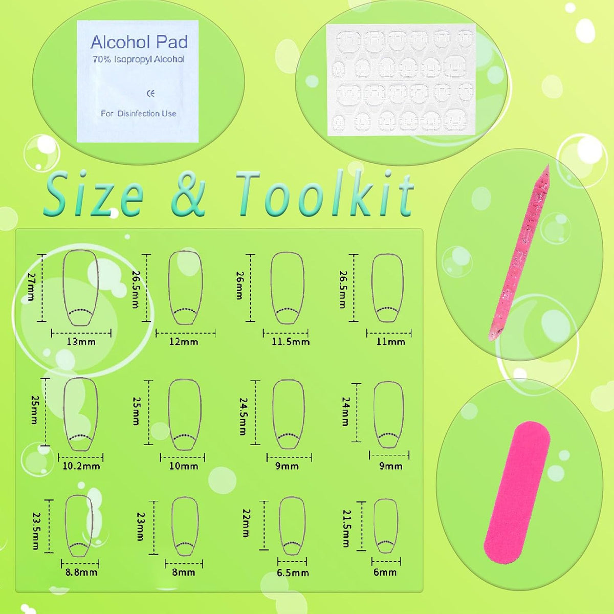 Coffin Press on Nails Medium White Gradient False Nails with Glossy Design Glue on Nails Light Pink Transparent Fake