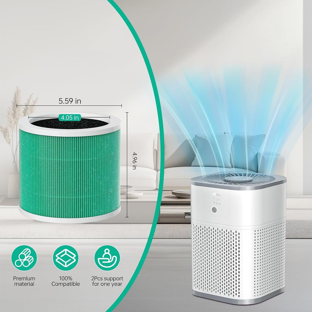 2 Pack HY1800 Replacement Filter Compatible with MORENTO/Honeyuan