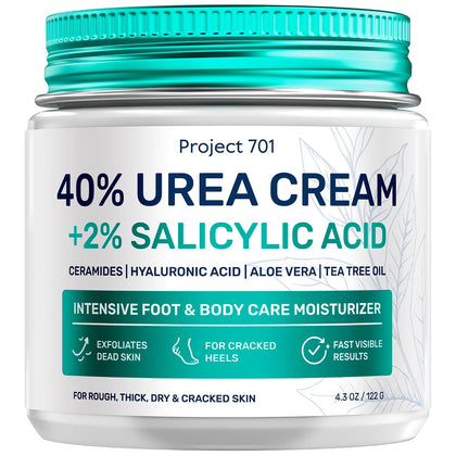 Urea Cream 40 Percent for Feet Maximum Strength - Urea Foot Cream and Callus Remover, Exfoliating Heels Cream with