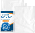 18" X 24" Open-End Flat Clear Poly Bags (250 Count) - 2 Mil
