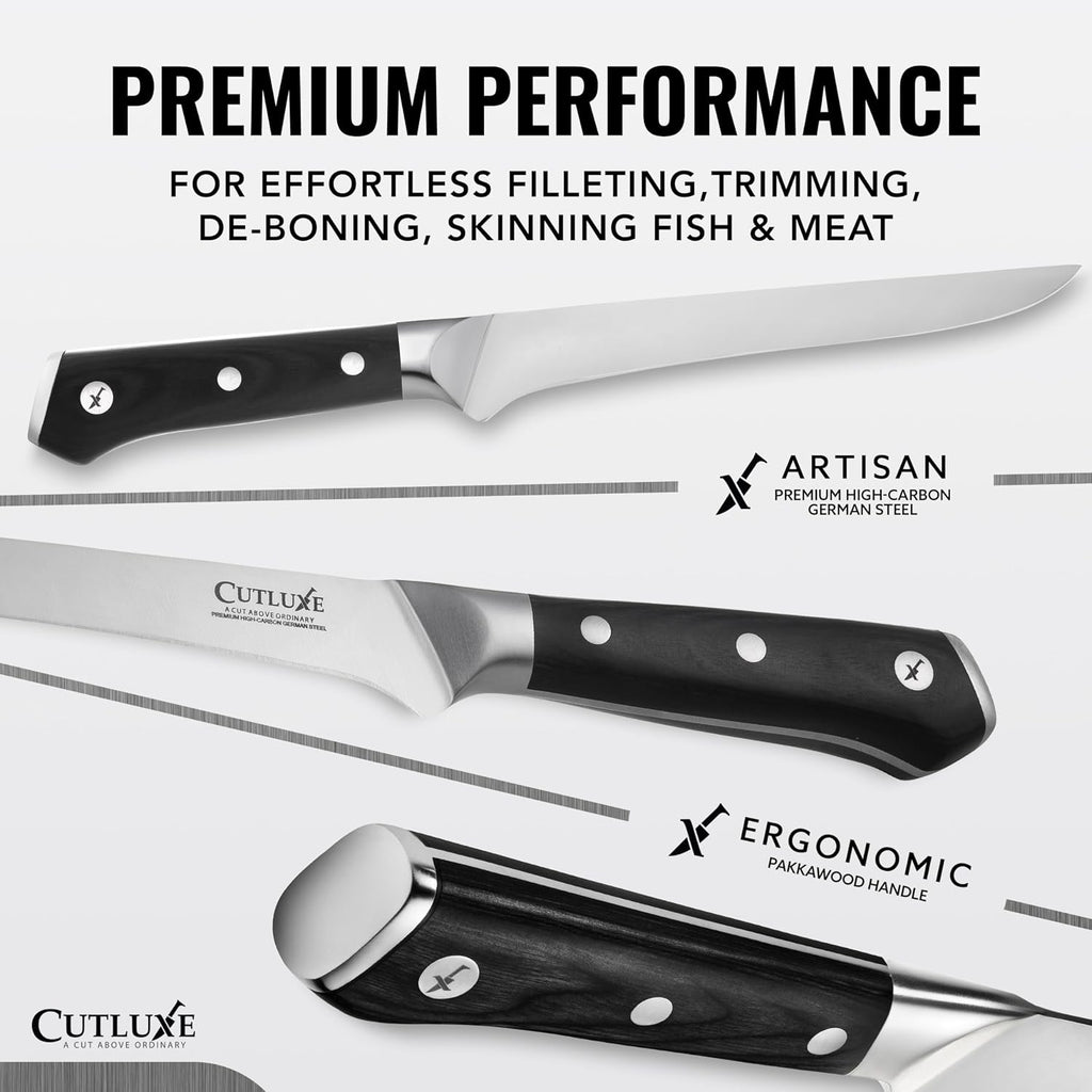 Boning Knife, 6" Razor Sharp Fillet Knife for Meat Cutting