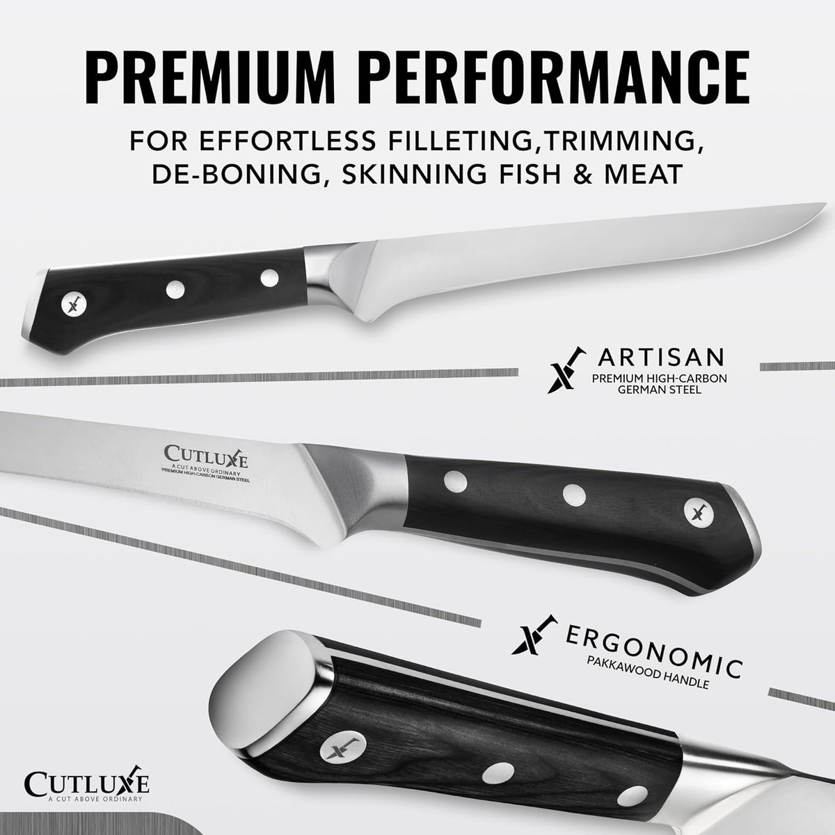 Boning Knife, 6" Razor Sharp Fillet Knife for Meat Cutting