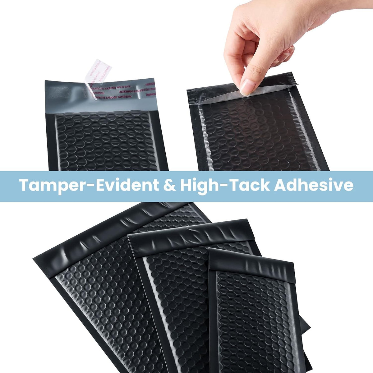 8.5x12in Black Bubble Mailers 25Pack Self-Seal Waterproof Padded Envelopes