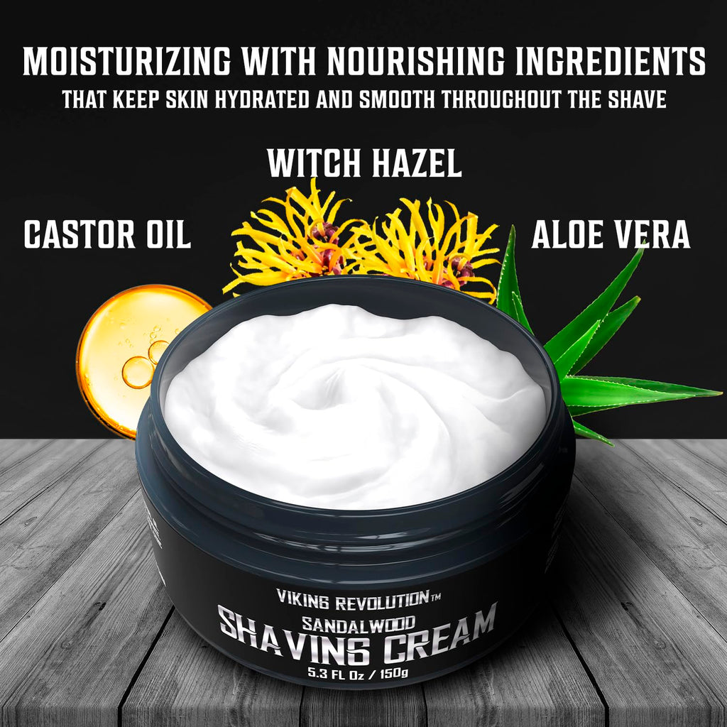 Shaving Cream for Men - Sandalwood - 5.3 oz | Soft, Smooth & Silky Shaving Soap - Rich Lather for Smoothest Shave