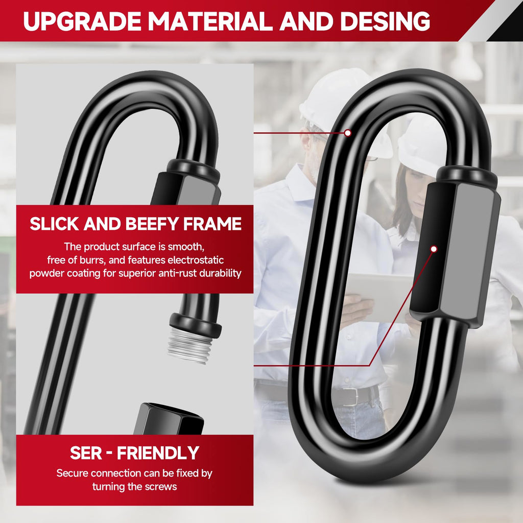8 Pack M10 Chain Links, 3.5 in Quick Link Connectors, 2200 lb Capacity