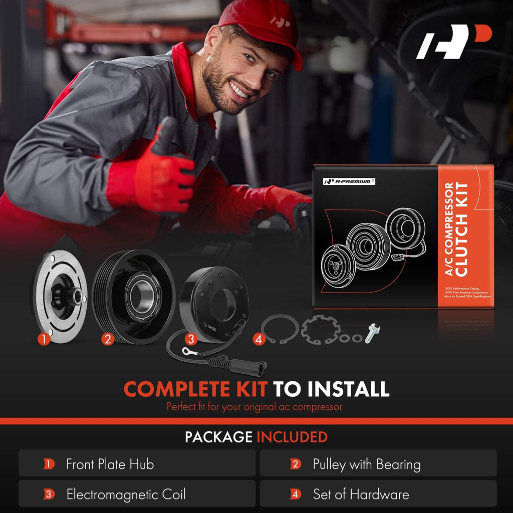 A-Premium Air Conditioner AC Compressor Clutch Kit Compatible with BMW