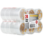 Clear Packing Tape 24 Rolls - Heavy Duty Packaging Tape 2.0mil Thick, 2.0 in. Wide x 60 Yards - Strong Adhesive