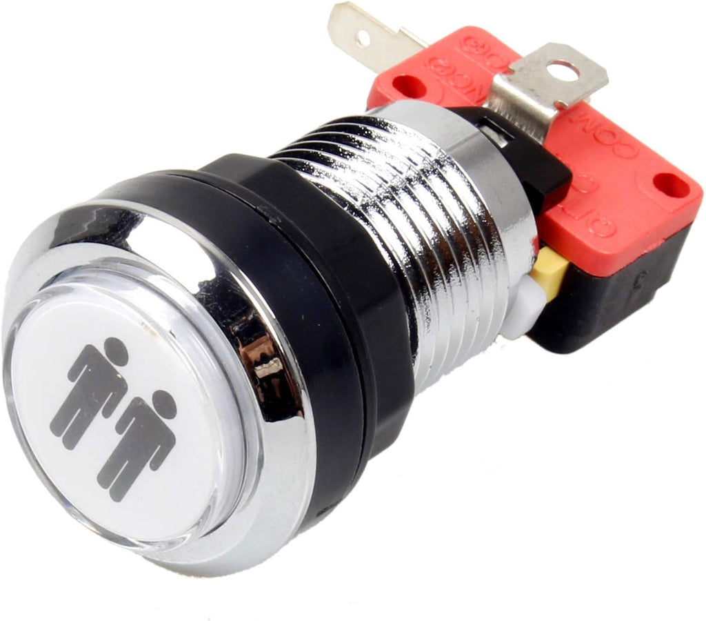 Arcade Buttons Chrome Silver Plated 5V & 12V LED Iit Push Button | 1P / 2P Player Start Buttons / 2x Coin Buttons