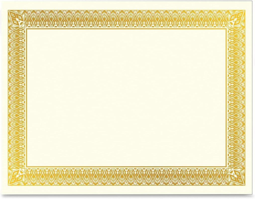 Rome Gold Foil Certificate Paper, 8.5″ x 11″, 15 Sheets, 65 lb Ivory Cover Award Certificates