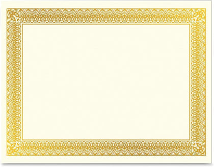 Rome Gold Foil Certificate Paper, 8.5″ x 11″, 15 Sheets, 65 lb Ivory Cover Award Certificates