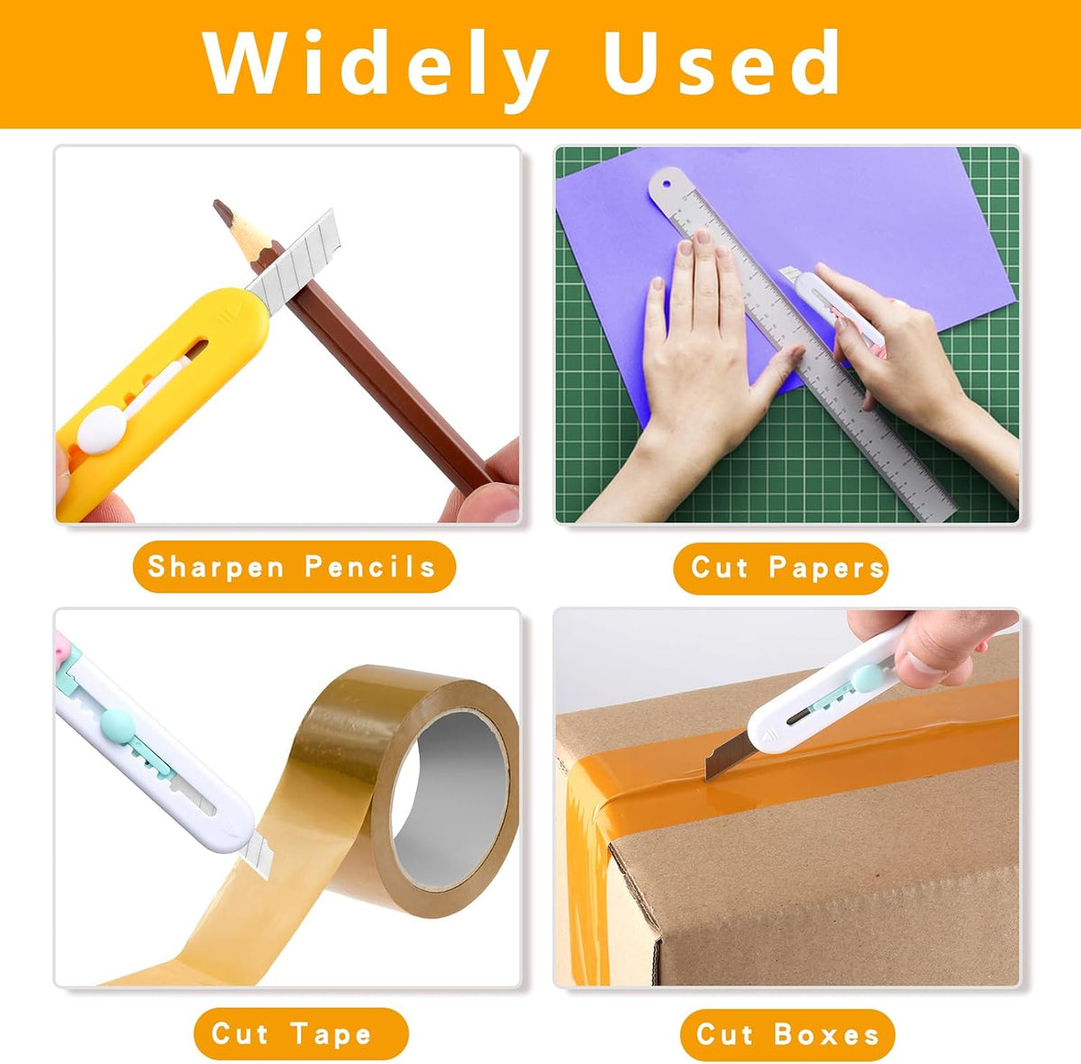Box Cutter Retractable Mini Utility Knife Small Safety Cutter, Open Clamshell Packaging, Box Opener, Trim Photos