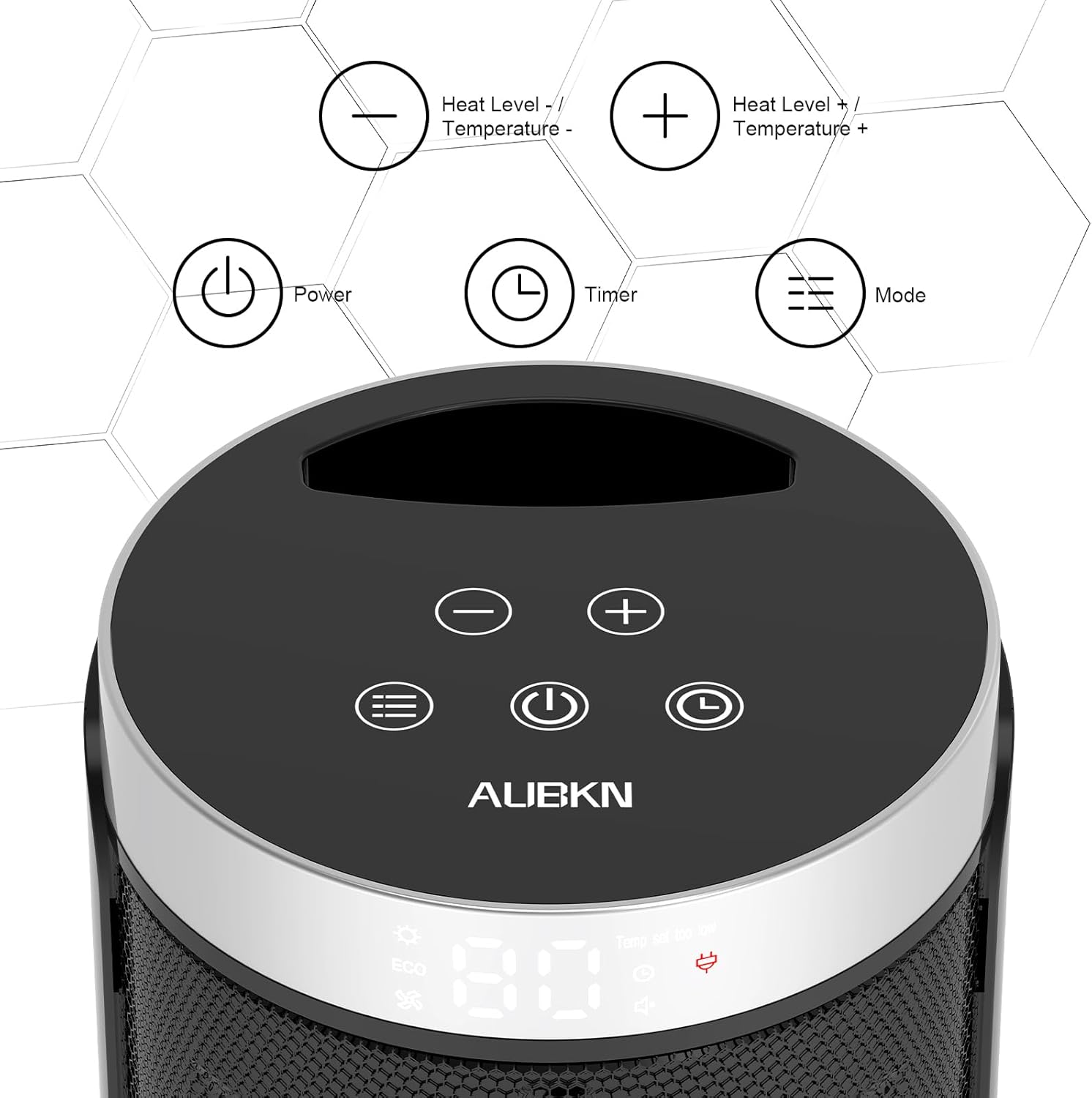 Space Heater, AUBKN Small Portable Electric Heaters for Indoor Use with Thermostat and Remote,12H Timer, 5 Mode