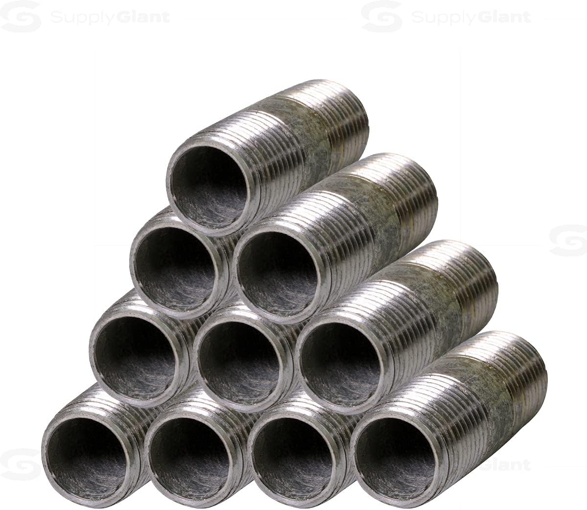 SUPPLYGIANT OQHM1430-10 Steel Nipple Pipe Galvanized